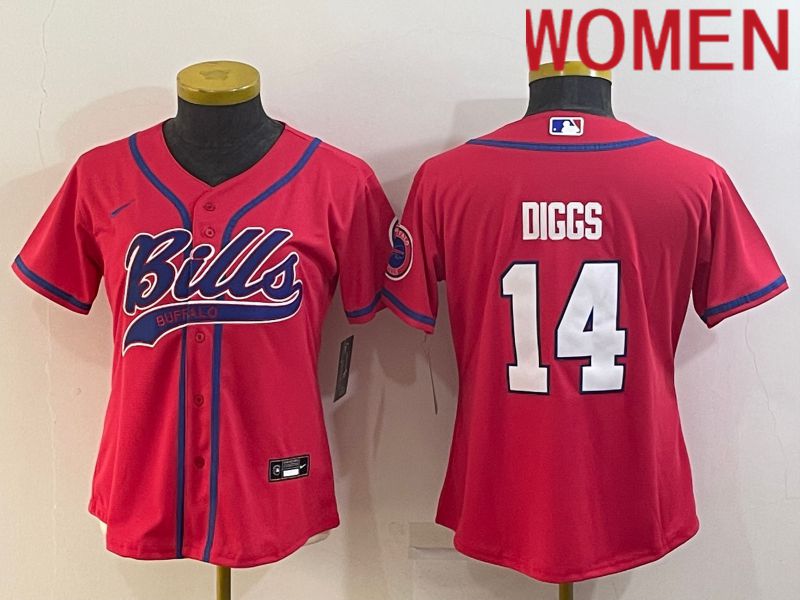 Women Buffalo Bills 14 Diggs Red 2022 Nike Co branded NFL Jersey